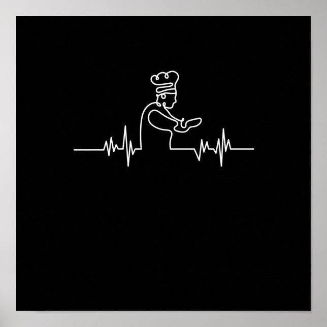 Cook Heartbeat Chef Cooking Kitchen Food Maker Poster (Front)