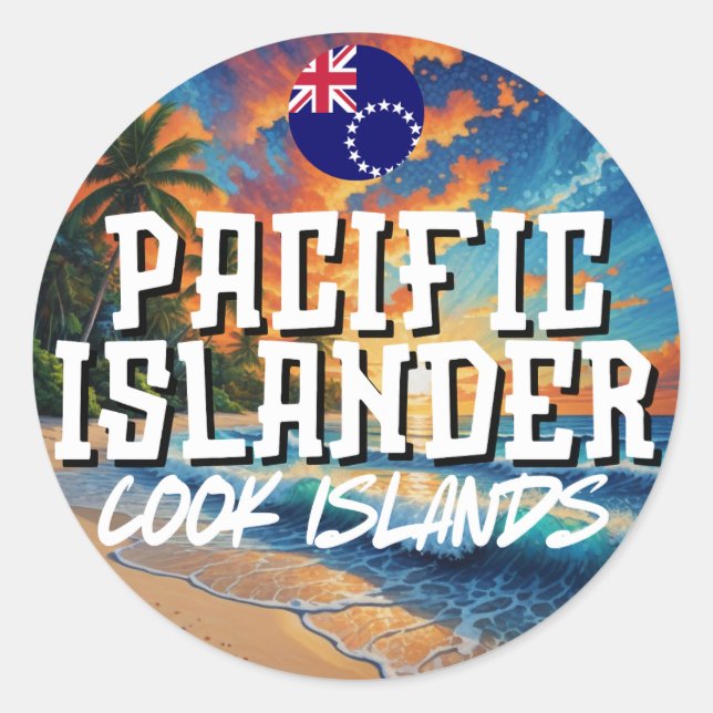 Cook Island Pacific Islander Classic Round Sticker (Front)