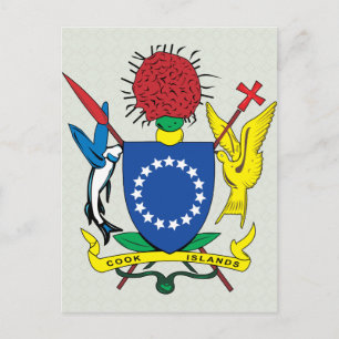 Cook Islands Coat of Arms detail Postcard