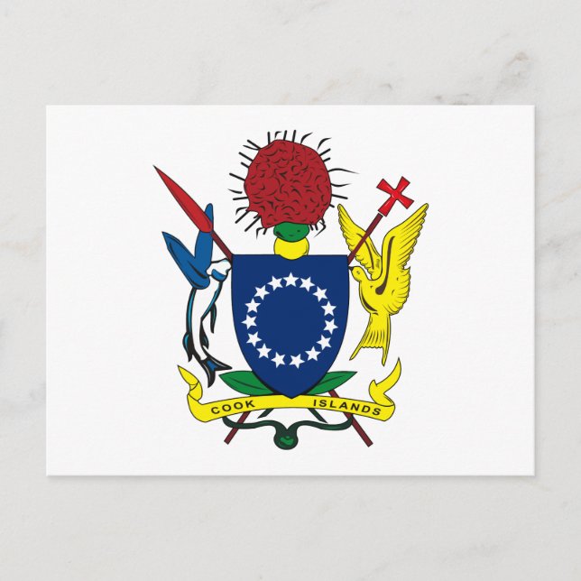 Cook Islands Coat of Arms Postcard (Front)