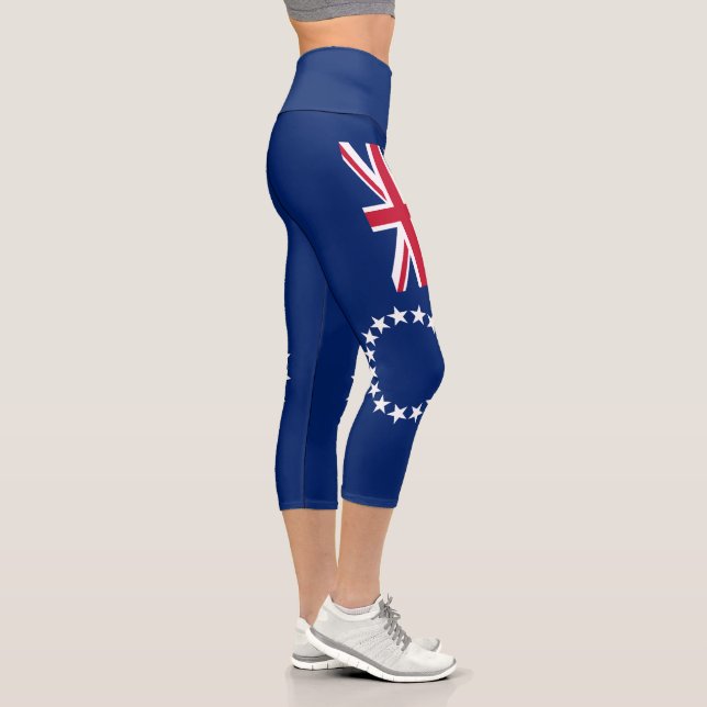 Cook Islands Flag Capri Leggings (Right)