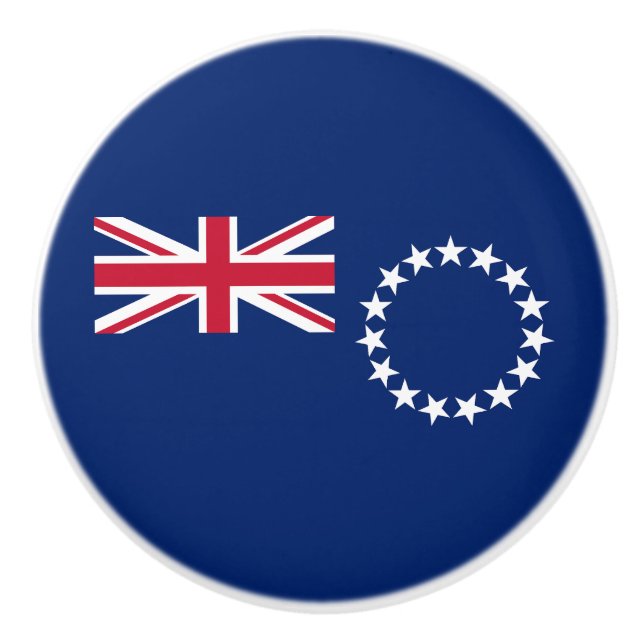 Cook Islands Flag Ceramic Knob (Front)