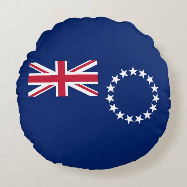 Cook Islands Flag Round Pillow (Front)