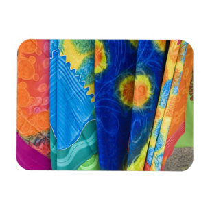 Cook Islands, Rarotonga. Batik cloth Punanga Nui Magnet