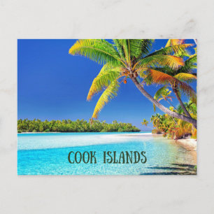 Cook Islands, tropical palm trees, Postcard