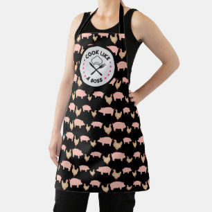 Cook Like A Boss Chicken Pork Funny Gift Apron