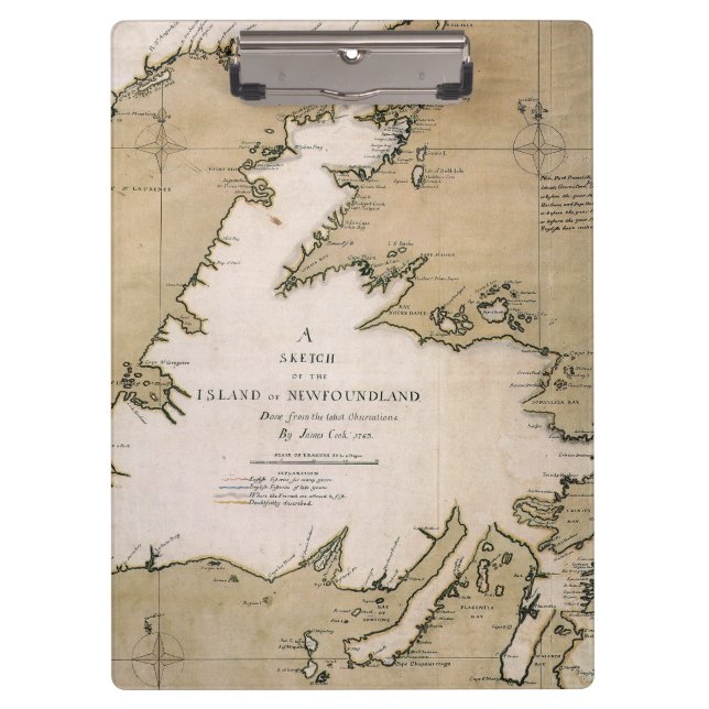 COOK: NEWFOUNDLAND, 1763 CLIPBOARD (Front)