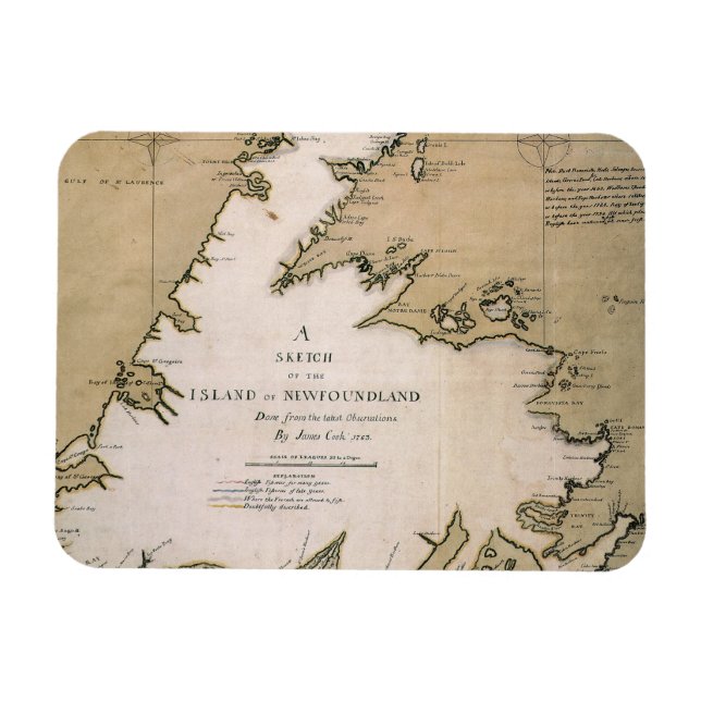 COOK: NEWFOUNDLAND, 1763 MAGNET (Horizontal)