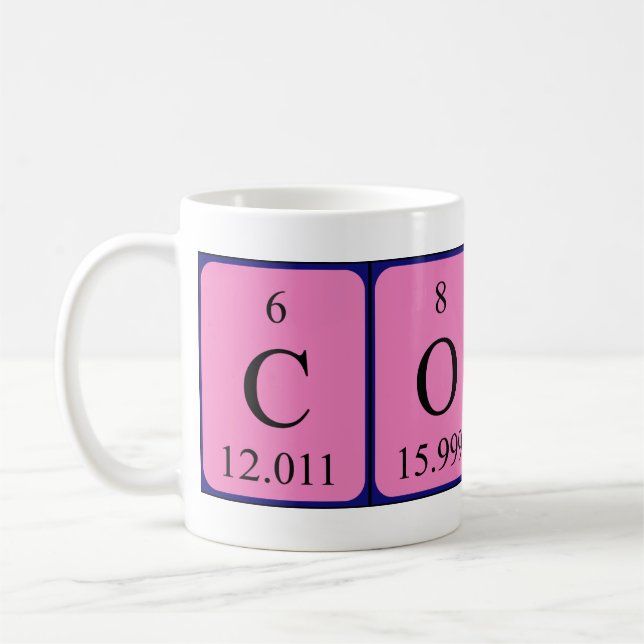 Cook periodic table word mug (Left)