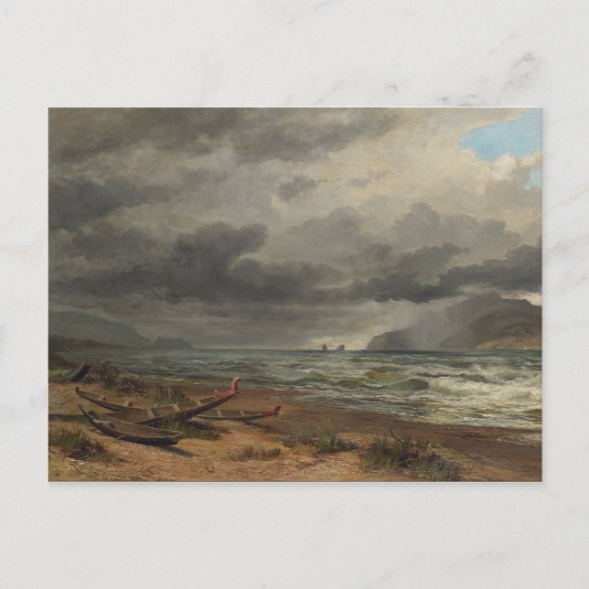 'Cook Strait, New Zealand' - Nicholas Chevalier Postcard (Front)