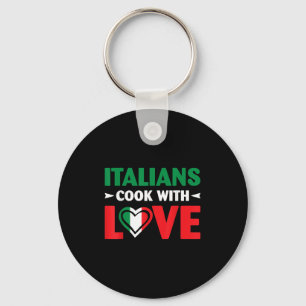 Cook With Love Italian Chef Funny Sayings Quotes  Keychain