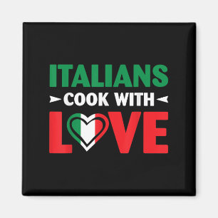 Cook With Love Italian Chef Funny Sayings Quotes  Magnet