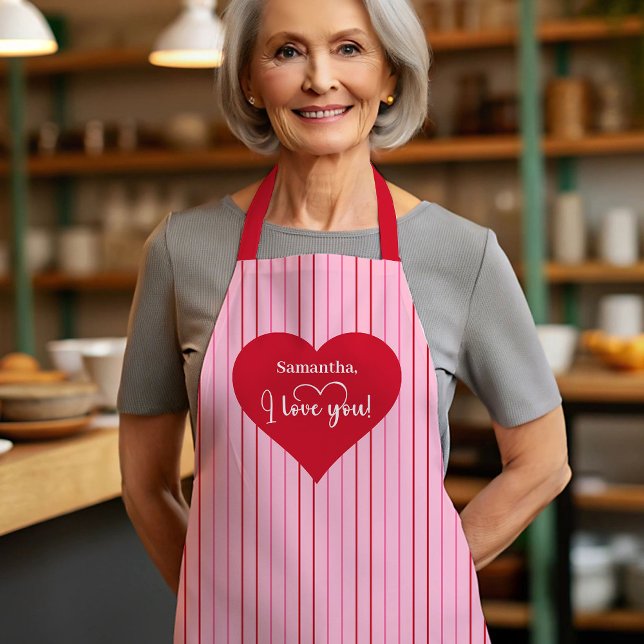 Cook With Love Personalized Heart Valentine Apron (Cook With Love Personalized Heart Valentine Apron)