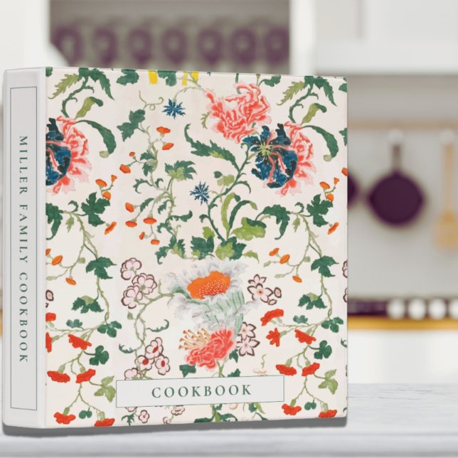 Cookbook | Blooming Floral Pattern Vintage Style Binder (Creator Uploaded)