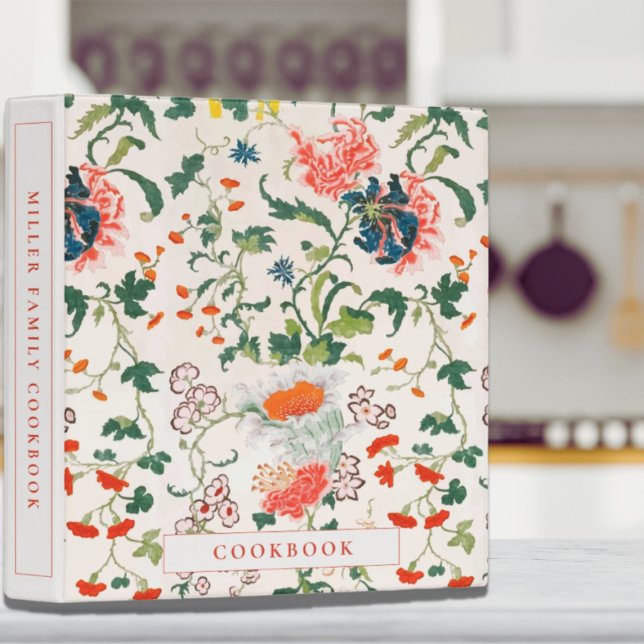 Cookbook | Blooming Floral Pattern Vintage Style Binder (Creator Uploaded)