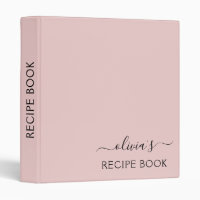 Cookbook Blush Dusty Pink Script Monogram