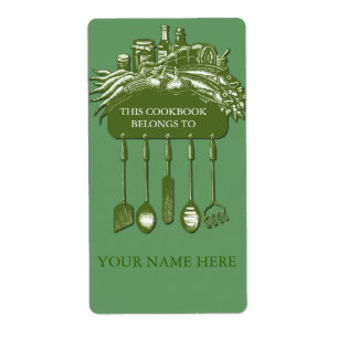 Cookbook Collection Bookplate ..green