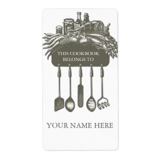 Cookbook Collection Bookplate ..grey