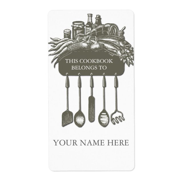 Cookbook Collection Bookplate ..grey (Front)