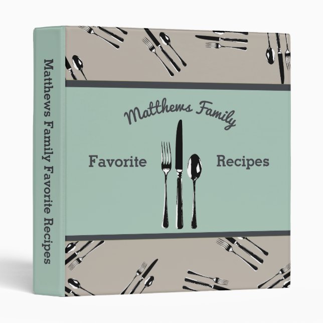 Cookbook Cooking Recipes Family Bride Binder (Front/Spine)