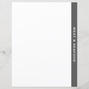 Cookbook Divider   Grey & White   Meat & Seafood