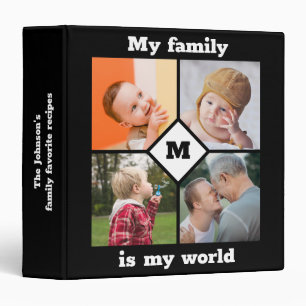 Cookbook Family Photos Template Recipe Monogram Binder