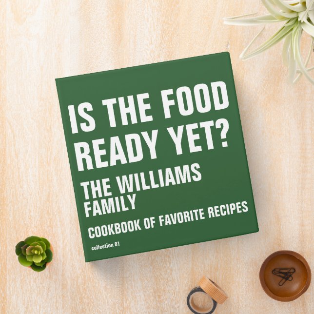 Cookbook for Family Recipes Emerald-Green Funny Binder (In Situ)