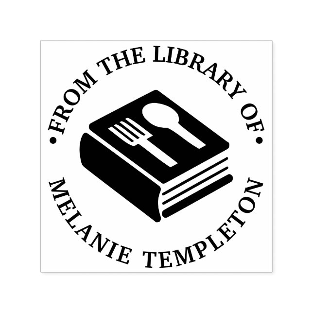 Cookbook “From the library of” Book Name Self-inking Stamp (Design)
