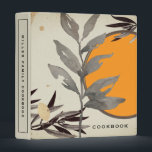 Cookbook | Modern Artistic Botanical | Orange Binder<br><div class="desc">Cookbook recipe binder for organizing your family's recipes, meal planning or other subject. Features a unique artistic abstract design in an orange and grey colour palette on a beige background with black and gold accents and custom coordinating text. Shown with "COOKBOOK" on the front cover in simple modern typography and...</div>