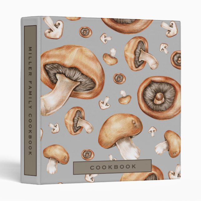 Cookbook | Modern Cooking | Mushroom Pattern Binder (Front/Spine)
