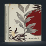 Cookbook | Modern Zen Watercolor Leaf | Burgundy Binder<br><div class="desc">Cookbook recipe binder for organizing your family's recipes, meal planning or other subject. Features an artistic abstract design in a cream, burgundy and grey colour palette with custom coordinating text. Shown with "COOKBOOK" on the front cover in stylish typography and custom family name cookbook on the spine, this modern cookbook...</div>
