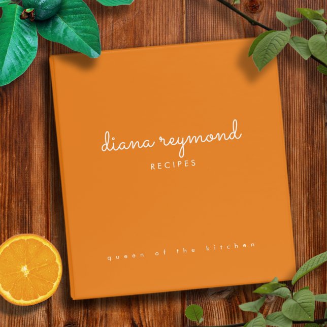 Cookbook recipe cooking modern orange binder (Creator Uploaded)