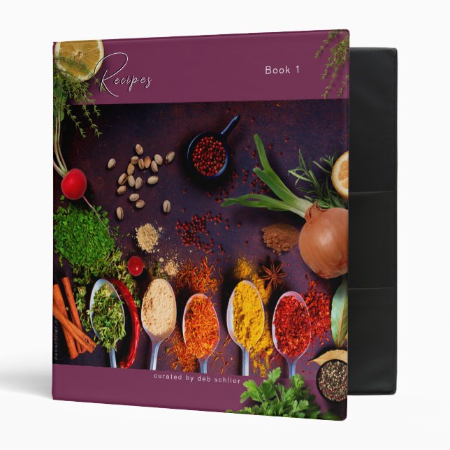 Cookbook & Recipes Book 1.  Ring Binder (Front/Inside)
