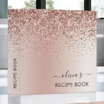 Cookbook Rose Gold - Blush Pink Glitter Monogram Binder<br><div class="desc">Rose Gold - Blush Pink Faux Foil Metallic Sparkle Glitter Brushed Metal Monogram Name Cookbook - Recipe Book Binder. This makes the perfect sweet 16 birthday,  wedding,  bridal shower,  anniversary,  baby shower or bachelorette party gift for someone that loves glam luxury and chic styles.</div>