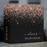 Cookbook Rose Gold Pink Black Glitter Monogram Binder<br><div class="desc">Rose Gold- Blush Pink and Black Faux Foil Metallic Sparkle Glitter Brushed Metal Monogram Name Cookbook - Recipe Book Binder. This makes the perfect sweet 16 birthday,  wedding,  bridal shower,  anniversary,  baby shower or bachelorette party gift for someone that loves glam luxury and chic styles.</div>