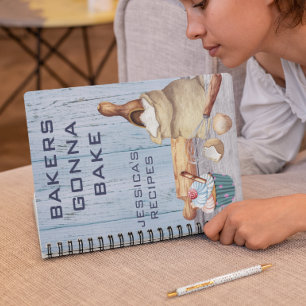 Cookbook Watercolor Recipes Baking Bake Monogram Notebook