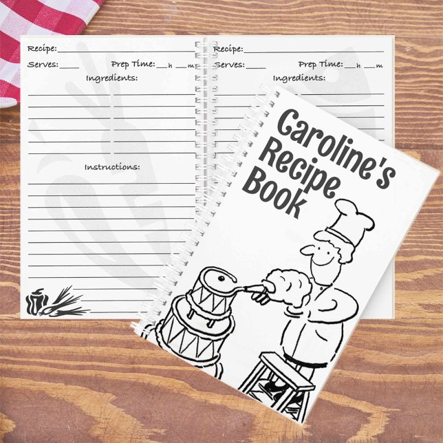 Cookbook with Cook Decorating Cake. Recipe Notebook (Creator Uploaded)