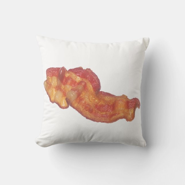 Cooked Bacon Throw Pillow (Front)