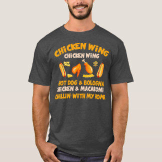 Cooked Chicken Wing Chicken Wing Hot Dog and T-Shirt