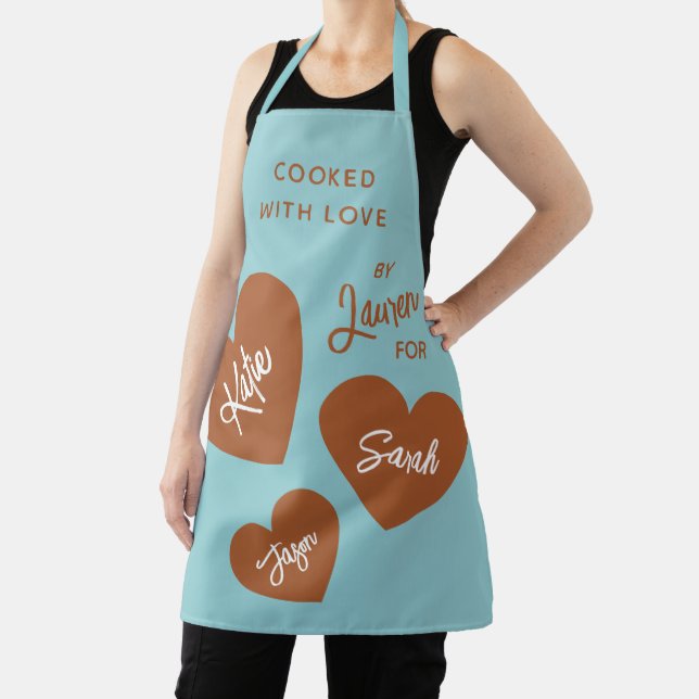 Cooked With Love Personalized Soft Teal Apron (Insitu)