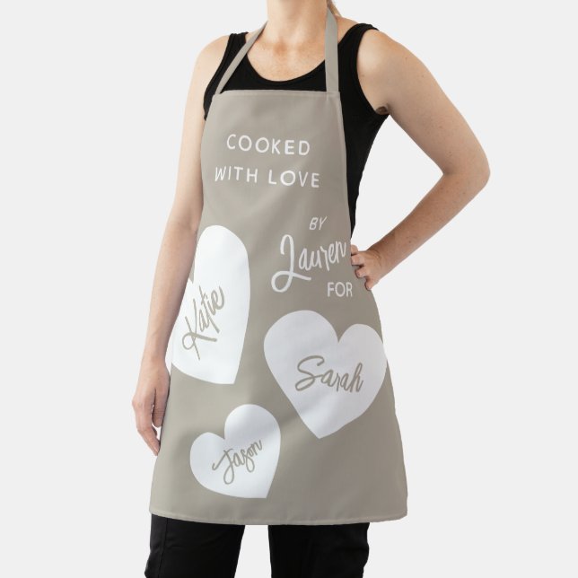 Cooked With Love Personalized Whisper Beige Apron (Insitu)