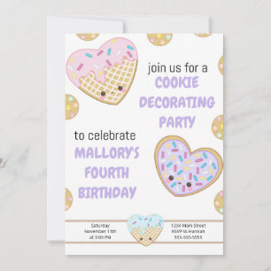 Cookie Anniversaire Invitation de fête Cookie Déco