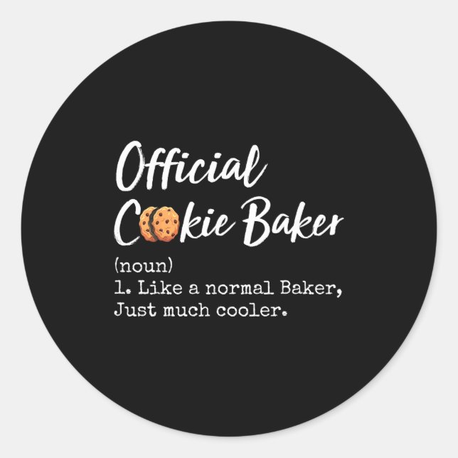 Cookie Baker Definition Funny Christmas Baking  Classic Round Sticker (Front)