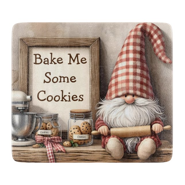 Cookie Baker Gnome Cutting Board (Front)