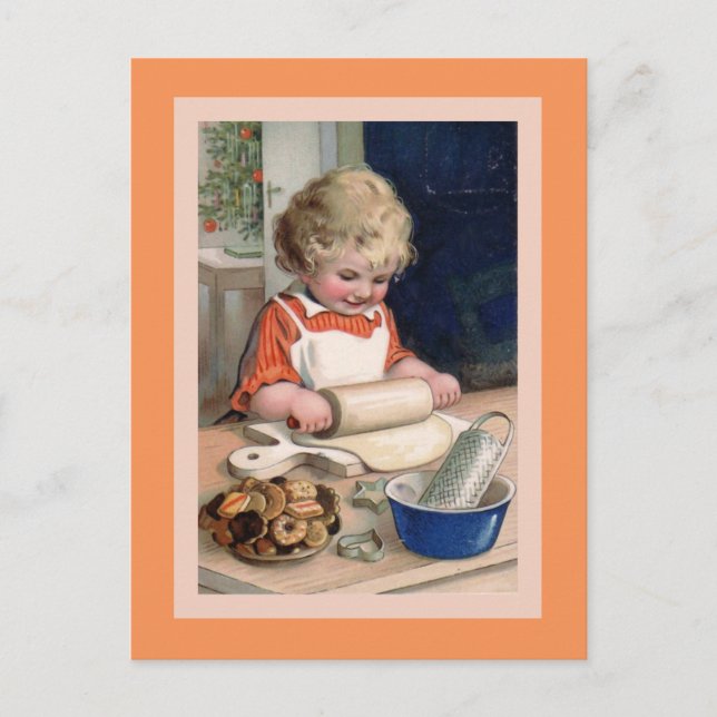 Cookie Baking at Christmas Card (Front)