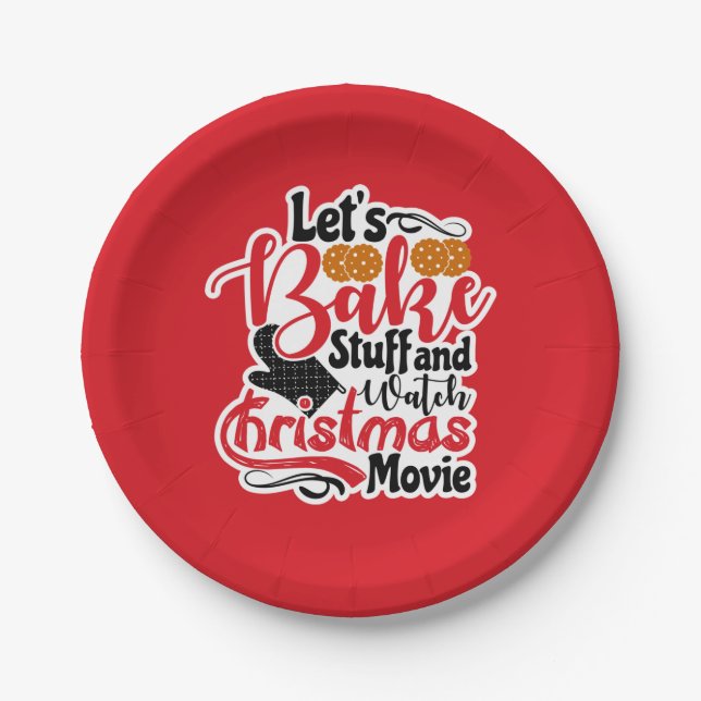 Cookie Baking Christmas Movie Paper Plate (Front)