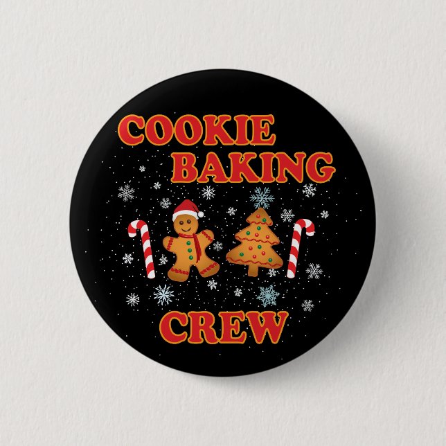 Cookie Baking Crew Christmas 2 Inch Round Button (Front)