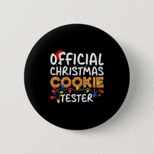 Cookie Baking Crew Christmas Cookie Tester Xmas Pr 2 Inch Round Button