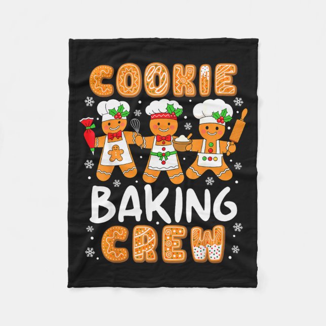 Cookie Baking Crew Christmas Funny Gingerbread Lov Fleece Blanket (Front)