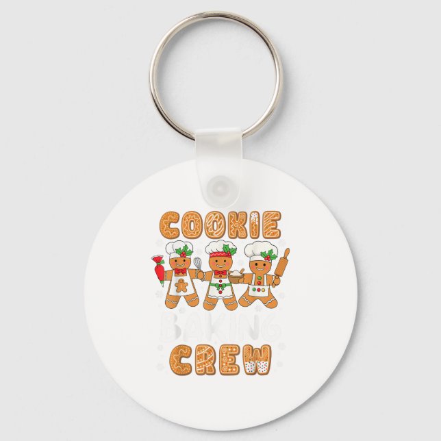 Cookie Baking Crew Christmas Funny Gingerbread Lov Keychain (Front)
